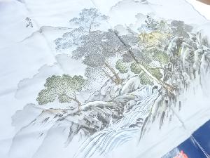 アンティーク　家屋風景模様男物肩裏地